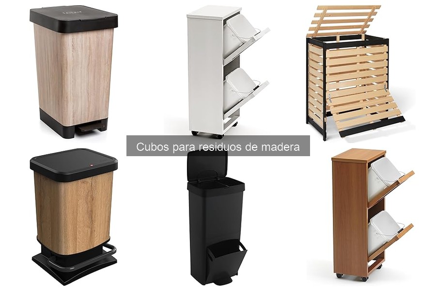 Comparativa de materiales en cubos para residuos de madera
